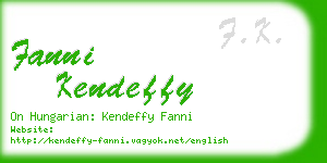 fanni kendeffy business card